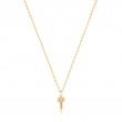14KT GOLD NATURAL DIAMOND KEY NECKLACE