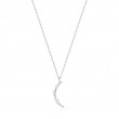 14KT WHITE GOLD STARGAZER Natural DIAMOND MOON NECKLACE