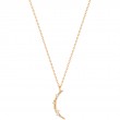 14KT GOLD STARGAZER NATURAL DIAMOND MOON NECKLACE