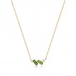 14KT Gold Peridot and White Sapphire  Necklace