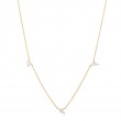 14kt Gold White Sapphire Drop Necklace