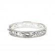 Sterling Silver Oxidized CZ Brave Heart Bangle Large Size