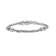 Sterling Silver Wheat Link Hinged Bracelet