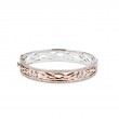 Sterling Silver Oxidized 10k Rose CZ Brave Heart Bangle