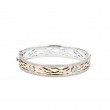 Sterling Silver Oxidized 10k Yellow CZ Brave Heart Bangle Large size