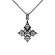 Sterling Silver Ruthenium Blue Topaz Celtic Cross