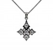 Sterling Silver Ruthenium Blue Topaz Celtic Cross