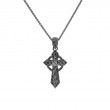 Sterling Silver Ruthenium CZ Celtic Cross