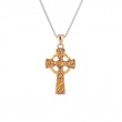 Rose Yellow Circle Cross Small  Pendant