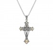 Sterling Silver 10k Celtic CZ Cross Pendant