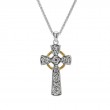 Sterling Silver 10k Circle Cross Large Pendant