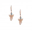 Rose White Angel Sky Blue Topaz Earrings