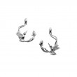 Sterling Silver Rhodium Hummingbird on Hook Post Earrings