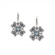 Sterling Silver Sky Blue Topaz & CZ Trinity Aphrodite Leverback Earrings