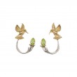 10k Yellow Hummingbird Stud with Sterling Silver  10k Peridot Earring Jacket