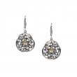 Sterling Silver 10k CZ Forget-Me-Not Leverback Earrings