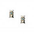 Sterling Silver Rhodium 10k Blue Topaz Rocks 'n Rivers Stud Earring