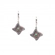 Sterling Silver 10k Labradorite & CZ Star Celestial Leverback Earrings