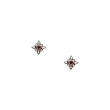 Sterling Silver Rhodium 10k Amethyst Celestial Stud Earrings