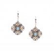 Sterling Silver 10k Sky Blue Topaz & CZ Celestial Leverback Earrings