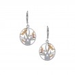 Sterling Silver 10k Dragonfly In Reeds Leverback Earrings