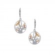 Sterling Silver 10k Dragonfly In Reeds Leverback Earrings