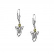 Sterling Silver 10k Guardian Angel Peridot Earrings