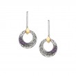 Sterling Silver 10k Celtic Comet Amethyst Round Earrings