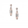 Sterling Silver 10k Rose CZ Brave Heart Earrings