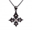 Sterling Silver Large Raw Diamond .70ctw Black Rhodium Celtic Cross Pendant