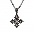 Sterling Silver Medium Raw Diamond .25ctw Black Rhodium Celtic Cross Pendant