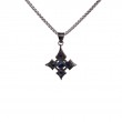 Sterling Silver Small Sapphire .35ctw Black Rhodium Celtic Cross Pendant