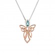 Rose White Angel Sky Blue Topaz Pendant