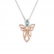 Rose White Angel Sky Blue Topaz Pendant