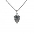 Sterling Silver Rhodium CZ Guardian Angel Pendant