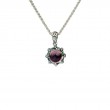 Sterling Silver Rhodium Amethyst & CZ Celestial Pendant