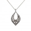 Sterling Silver Rhodium CZ Love's Chalice Pendant