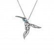 Sterling Silver Sky Blue Topaz Hummingbird Pendant