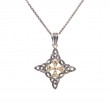 Sterling Silver 10k CZ Celestial Cross Pendant