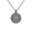 Sterling Silver 10k Sky Blue Topaz & CZ Shield Pendant