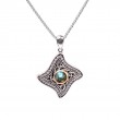 Sterling Silver 10k Labradorite & CZ Celestial Star Pendant