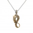 Sterling Silver 10k CZ Dragon Pendant Large