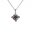 Sterling Silver Rhodium 10k Fresh Water Pearl Celestial Pendant
