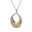 Sterling Silver 22k Gilded Window to the Soul Large Teardrop Pendant