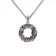 Sterling Silver Oxidized 10k CZ Rocks 'n Rivers Pendant....