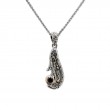 Sterling Silver Oxidized 10k Black CZ Rocks 'n Rivers Pendant