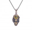 Sterling Silver Oxidized 10k Labradorite & CZ Rocks 'n Rivers Pendant