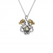 Sterling Silver 10k Cabachon White Topaz Double headed Dragon Pendant  Small CZ Eyes