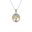 Sterling Silver 10k Tree of Life Pendant Small