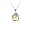 Sterling Silver 10k Tree of Life Pendant Small